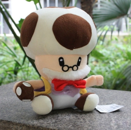 1Pc 10in Super Mario Bros Plush Papa Toad Mushroom Man Soft Toy