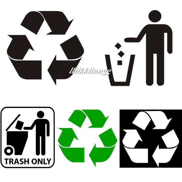 2Pcs Stickers Recycle Renew Reuse Sticker Vinyl Decal Cars Window Wall