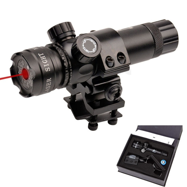 Tactical Red Dot Laser Sight Outside Adjusted Hunting Rifle Scope Mounts Light 