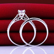 Sterling, Cubic Zirconia, Love, wedding ring