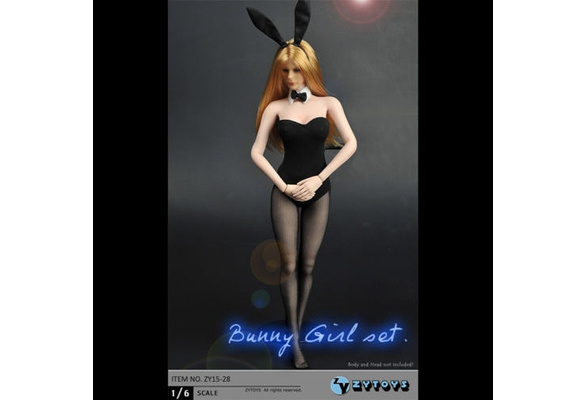 ZY Toys Female Clothes 1/6 Black Bunny Girl Clothing Set F 12