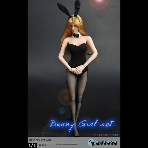 ZY Toys Female Clothes 1/6 Black Bunny Girl Clothing Set F 12