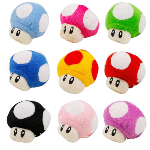 3Pcs Super Mario Plush Toys Color Mario Mushrooms Plush Doll