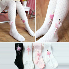 Kids Girls Pantyhose Ballet Style Lovely Dancing Stocking Cotton Tights Cute Lace Girl Bottoming Pantyhose
