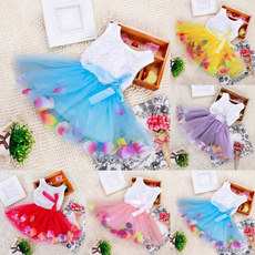 Toddler Baby Kid Girls Princess Party Tutu Lace Bow Flower Dresses Skirt Clothes