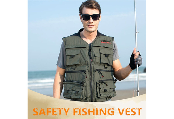 Men's Outdoor Multi Pocket Life Saving Fishing Vests Waistcoat Jacket  QF-1909