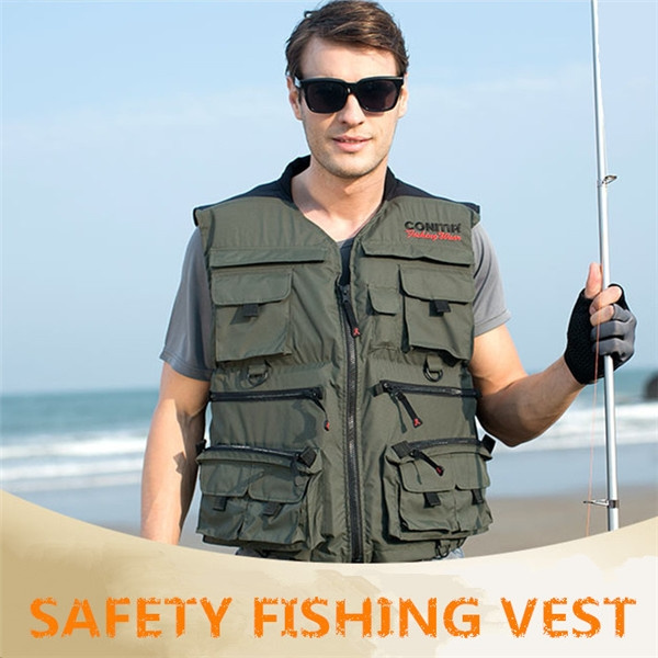 Men's Outdoor Multi Pocket Life Saving Fishing Vests Waistcoat Jacket  QF-1909