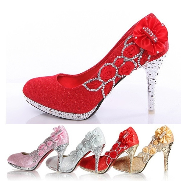 red bottom bridal shoes