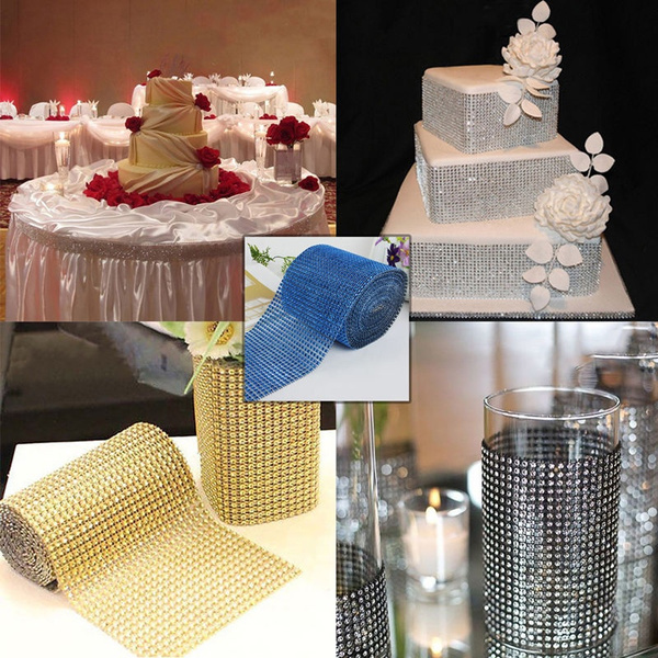 Diamond Mesh Wrap Roll Cake Rhinestone Wedding Ribbon Favor Decor Party Supplies