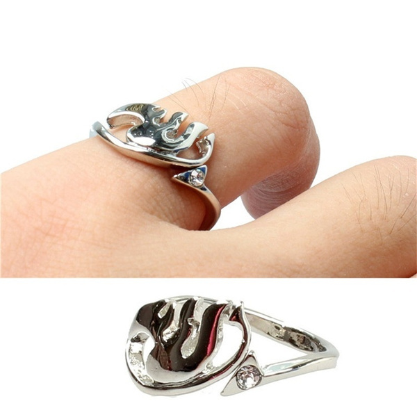 Fashion Fairy Tail Ring Silver Crystal Diamond Ring