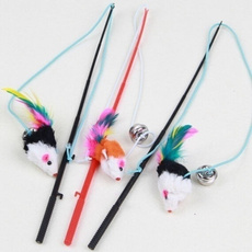 Brand New Funny Plastic Pet Toys Cat's Mouse-like Toy Rabbit Stick 31cm Long