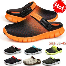  New fashion men casual mesh shoes comfortable soft non slip rubber soled women sandals spring summer autumn breathable slip on loafers round toe unisex patchwork slippers