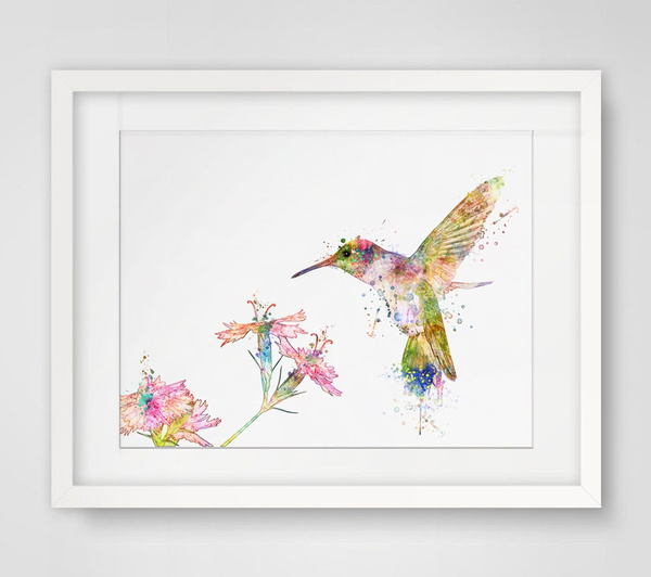 Hummingbird Watercolor Handmade Art Print Wall Hanging Paper Poster Decor Without Frame Wish - Large Hummingbird Wall Art Hummingbird Watercolor Handmade Art Print Wall Hanging Paper Poster Decor Without Frame Wish - Large Hummingbird Wall Art