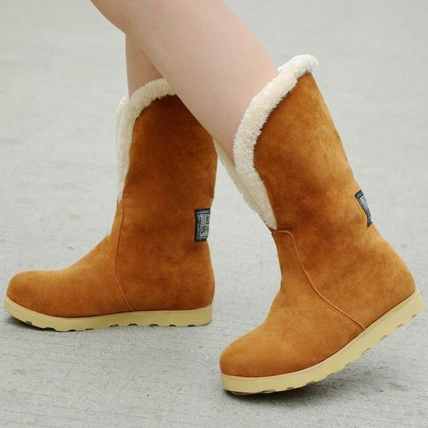 Mujeres zapatos de la piel botas pisos primavera plataforma tacones altos  invierno cortocircuito de moda media rodilla botas zapatos de la piel mujer  tamaño grande 34-43 | Wish
