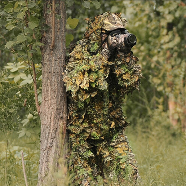 Hunting 3D camouflage leaf clothes Camo Yowie Junjle Sniper Archery Ghillie  Suit Set Top/pants