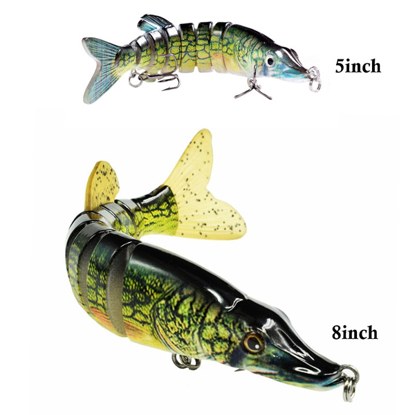 5inch/8 inch Pike Fishing Bait Swimbait Lure Life-like Fish Multi-jointed Fishing  Lure