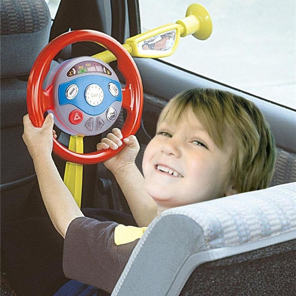 Kids Back Seat Car Steering Wheel Toys Driving Game Horn Sounds Electronic Light | Wish