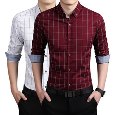 New Men's Fashion Casual Silm Printed Shirt 