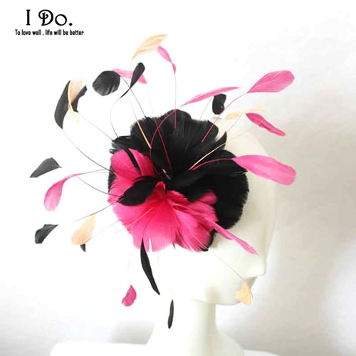 Fuchsia Feather Party Fascinator 