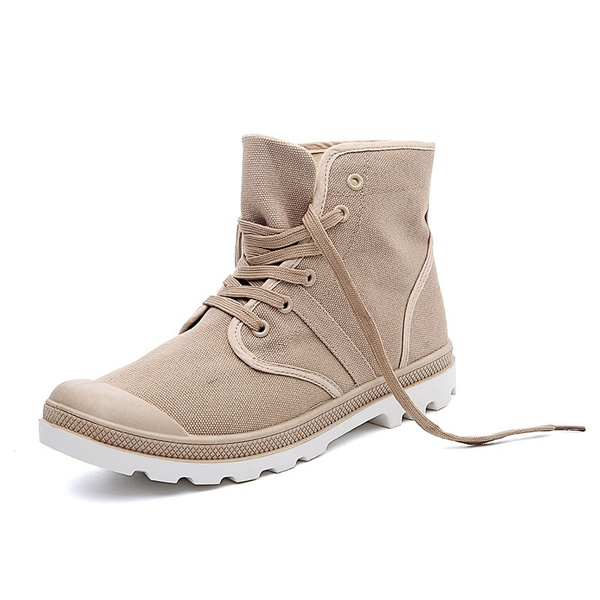 Moda hombre zapatos de tobillo Botas de lona cómodos hombres Botas otoño  invierno con cordones de goma ejército Botas de vaquero BRM-515 | Wish