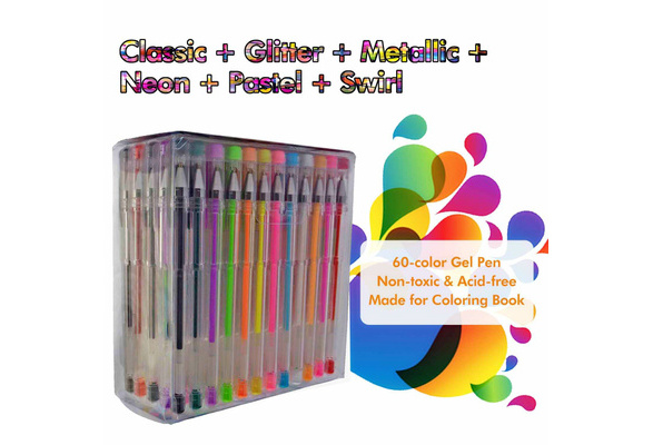 Gel Ink Pens, Assorted Colors - Set of 60 –