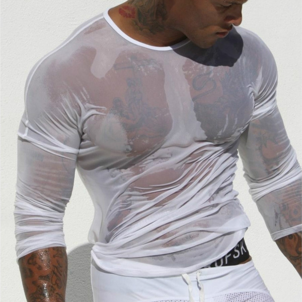 Sexy Men T Shirt Singlet Long Sleeve 