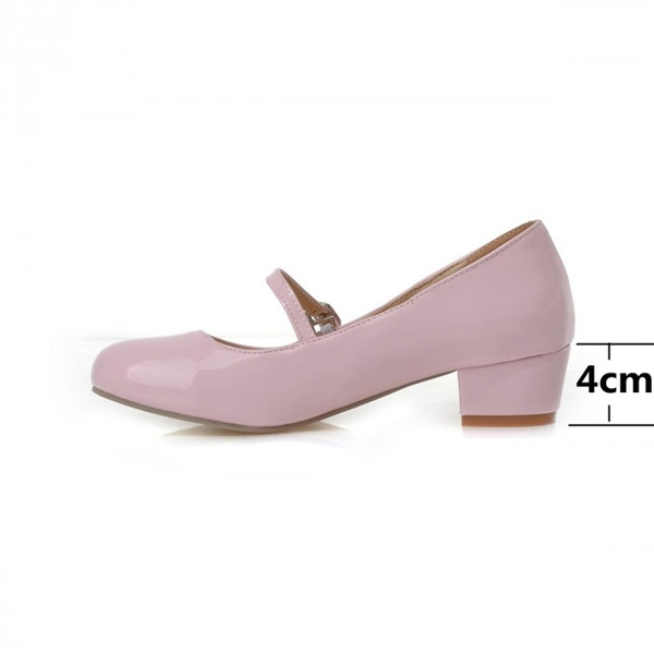 Baja talones mujeres zapatos Mary Jane Classics Ladies bombas de tacón bajo  otoño punta redonda zapatos de tacón cuadrado para mujer Solid albaricoque  B705 | Wish