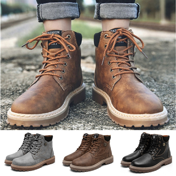 2015 nuevos hombres botas moda Solid estilo coreano de la PU botas de  equitación para hombre Casual dedo del pie redondo cómodo botines de  invierno XMB014 | Wish