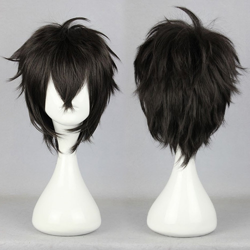 Halloween syntetisk temperaturfiber svart Karneval Gareki 32cm kort anime  pojke peruk  Wish