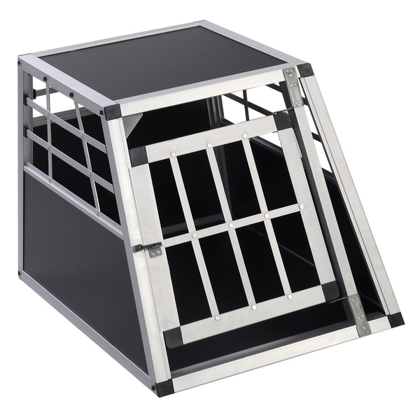 Aluminum Dog Transport Box Dog Crate Kennel Pet Playpen Cage w/Lock 28