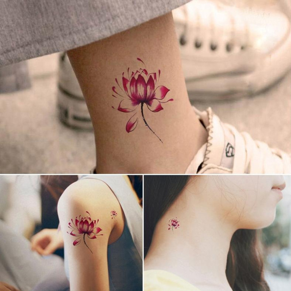 2PCS/ Set Heart Dove Lotus Sakura 3d Temporary Tattoo Body Art Flash Tattoo  Sticker Waterproof Henna Tatoo Selfie Fake Tattoo BLUE | Wish