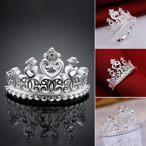 Buy Silver Queen Crown Ring,crown Ring,silver Crown Ring,queen Crown Ring,tiara  Ring,gold Crown Ring,crown Ring,silver Crown Ring,princess Ring Online in  India - Etsy