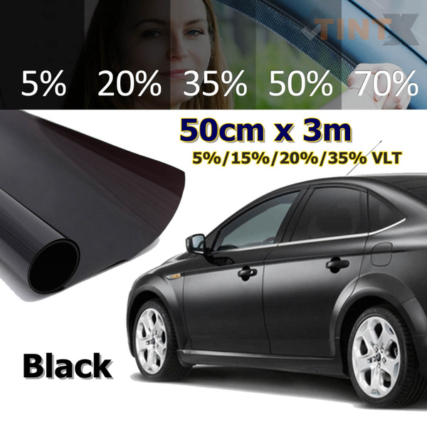 50cm X 3m 5 15 35 Percent Vlt Window Tint Film 2 Ply Roll Black Auto Car Explosion Proof Glass Insulation Uv Uncuttinting House Commercial Color Black Wish