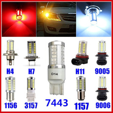 1PC 12V  7443,1157, 1156, 3157,3156,  9005, 9006, H4, H7, H8/H11 33 Smd 5630 5730 Car Led Brake Lights Turn Signal Lamp Tail Lamps Auto Rear Reverse LED Bulbs, Fog Driving light DRL