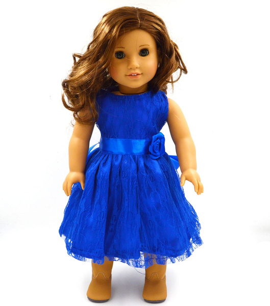 Blue Dress Doll Clothes Fits 18" Inch 43cm Baby Girl Dolls Handmade ...