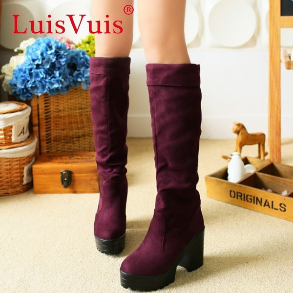 Mujeres del alto talón sobre la rodilla botas de montar moda cargador de la  nieve caliente botas militares tacones invierno calzado zapatos P19385  tamaño 34-43 | Wish