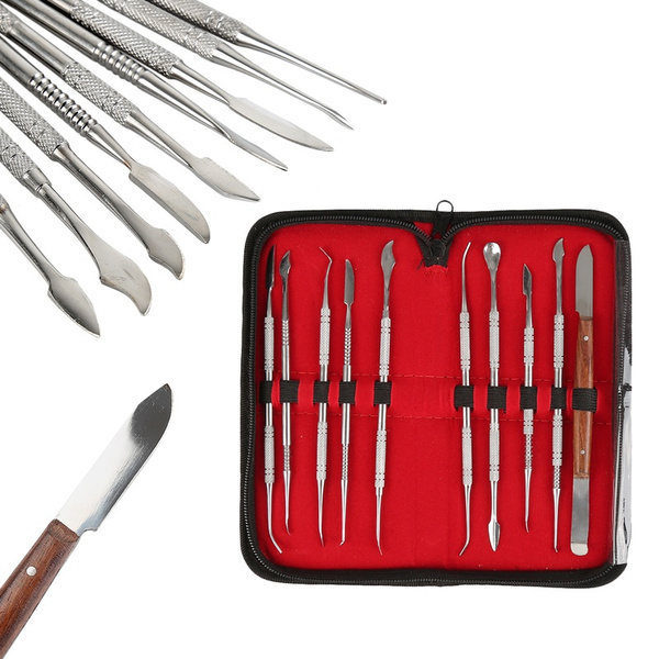Stainless Steel Dental Lab Instrument Wax Carving Tool Kit Wax