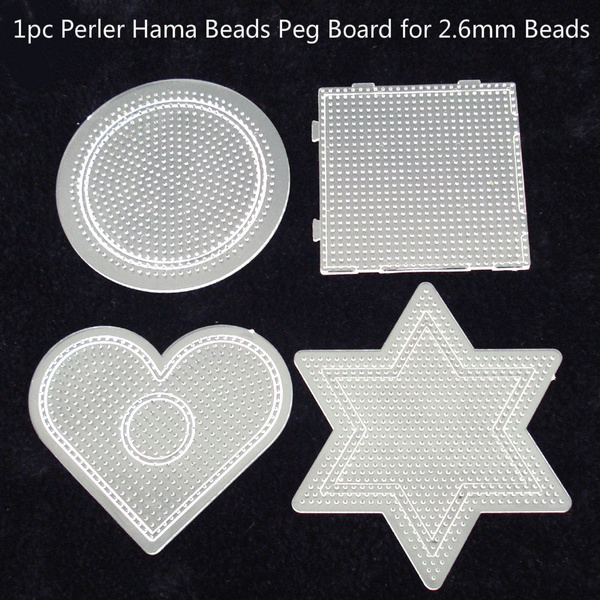 4Pcs/lot Square Round StarHeart Perler Hama Beads Peg Board Pegboard for2.6mm FO 