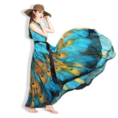 bohemia, peacock, Plus Size, Peacock Dress
