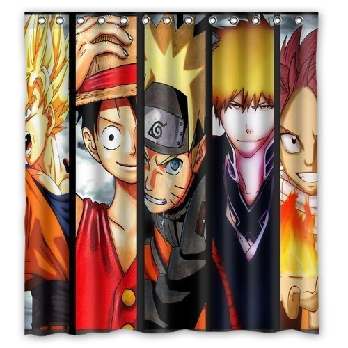 Custom Anime One Piece Luffy Dragon Ball Z Bleach Fairy Tail Naruto Idea Shower Curtain Amazing Decorate Your Bathroom 66 X72 Wish