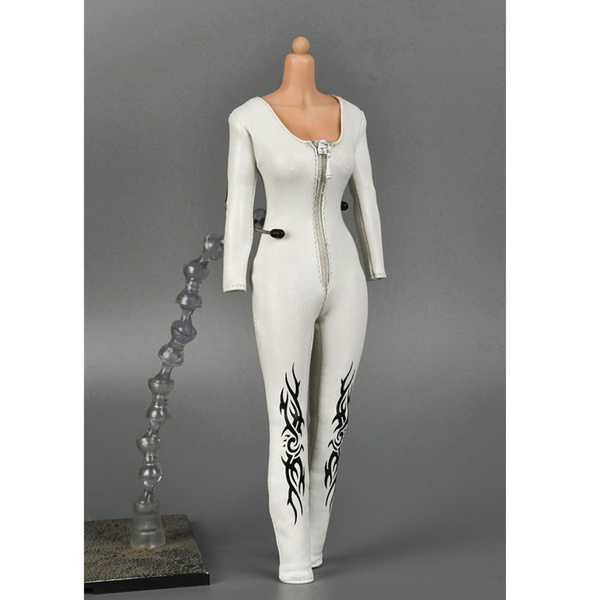 white leather catsuit