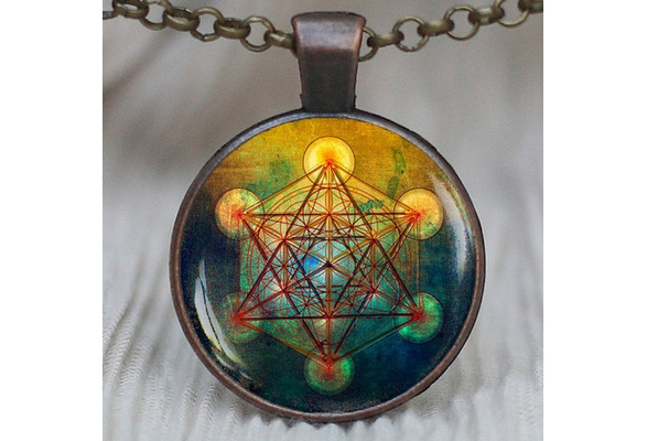 metatron's cube glass pendant