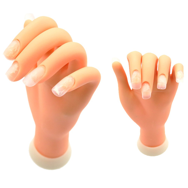 Nail Art Practice Soft Plastic Model Hand Foot Training Tool For Acrylic Gel Wish