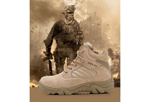 Marca Delta Botas tácticas militares de combate del desierto exterior viajes ejército Tacticos zapatos Botas de cuero del tobillo del otoño hombre Botas de hombre Wish