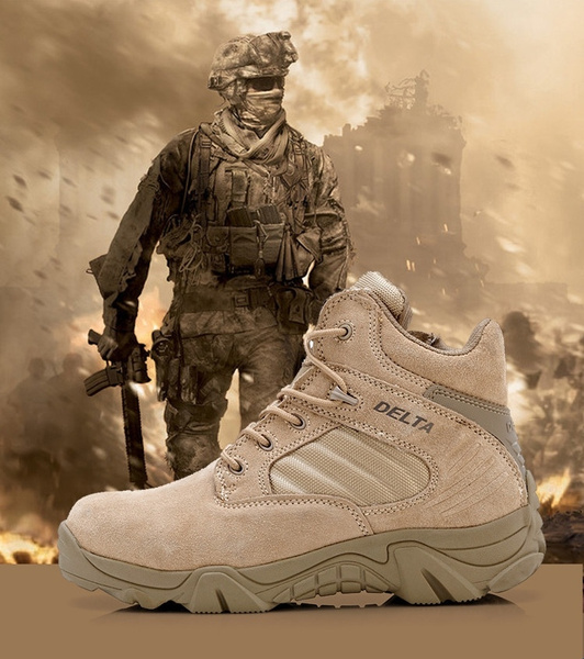 Marca Delta Botas tácticas militares de combate del desierto exterior  viajes ejército Tacticos zapatos Botas de cuero del tobillo del otoño hombre  Botas de hombre