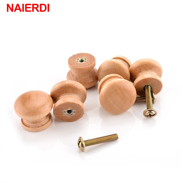 Drawer Knobs,10pcs Natural Wooden Furniture Pull Handle, Dresser