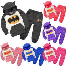 Children Clothing Sets Autumn Winter Cartoon Batman Boys Girls Tracksuit Children Hooded Coat+Pants 2pcs Kids Clothes Set