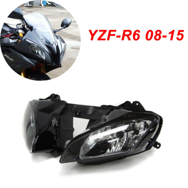 Motorcycle Clear Front Headlight Head Lamp Assembly For Yamaha YZF R6 2008-2015