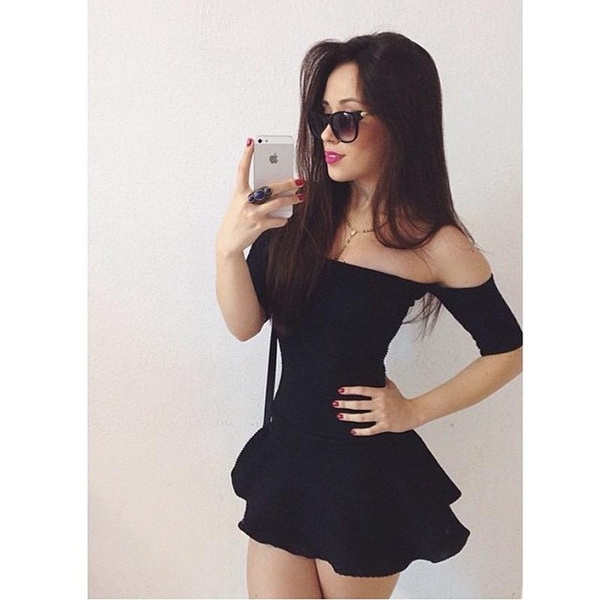 Moda mujer negro sólido Vestidos Vestidos peso 0.152 kg | Wish