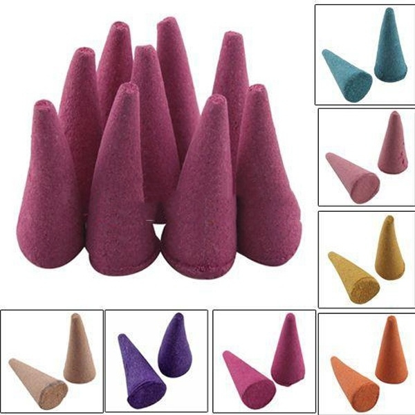 30x Dalily Colorful Fragrances Mix Scents Incense Cones Natural Plants SourcesJB 